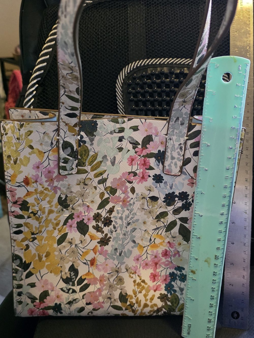 Ted Baker-Floral Print Tote Bag - Pink, Yellow & Green - Picture 5 of 7